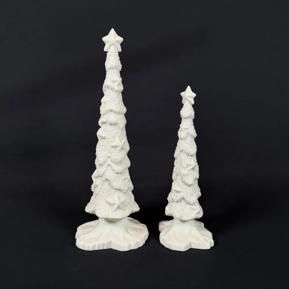 Lot of 2 Dept 56 Snowbabies Starry Pines Trees Accessory Christmas Tree
